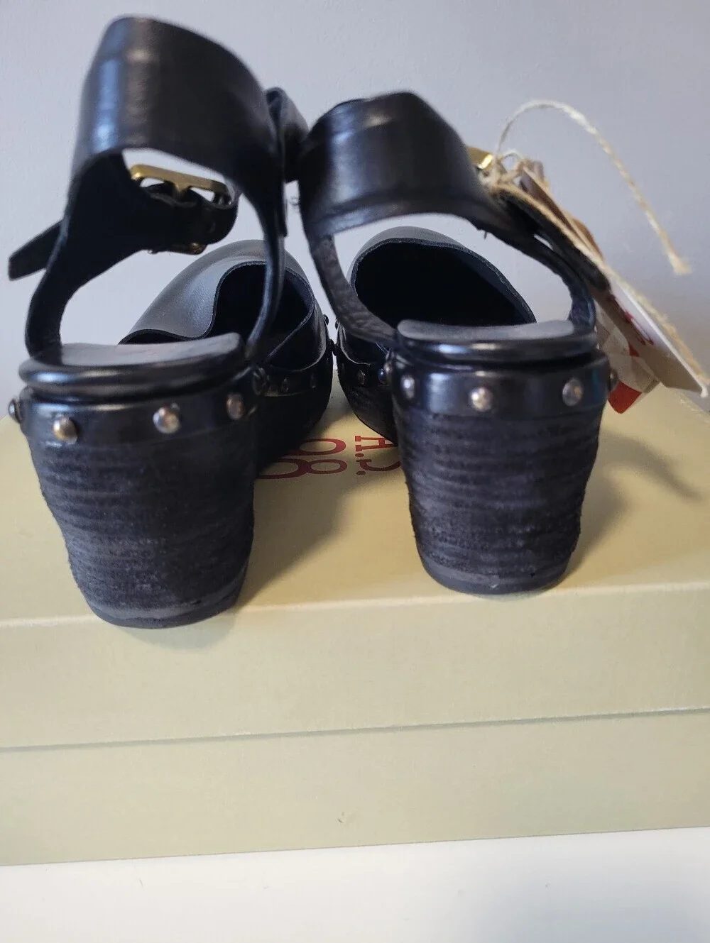 AS 98 Pietro Leather Studded Wedge, BNWT, Size 38